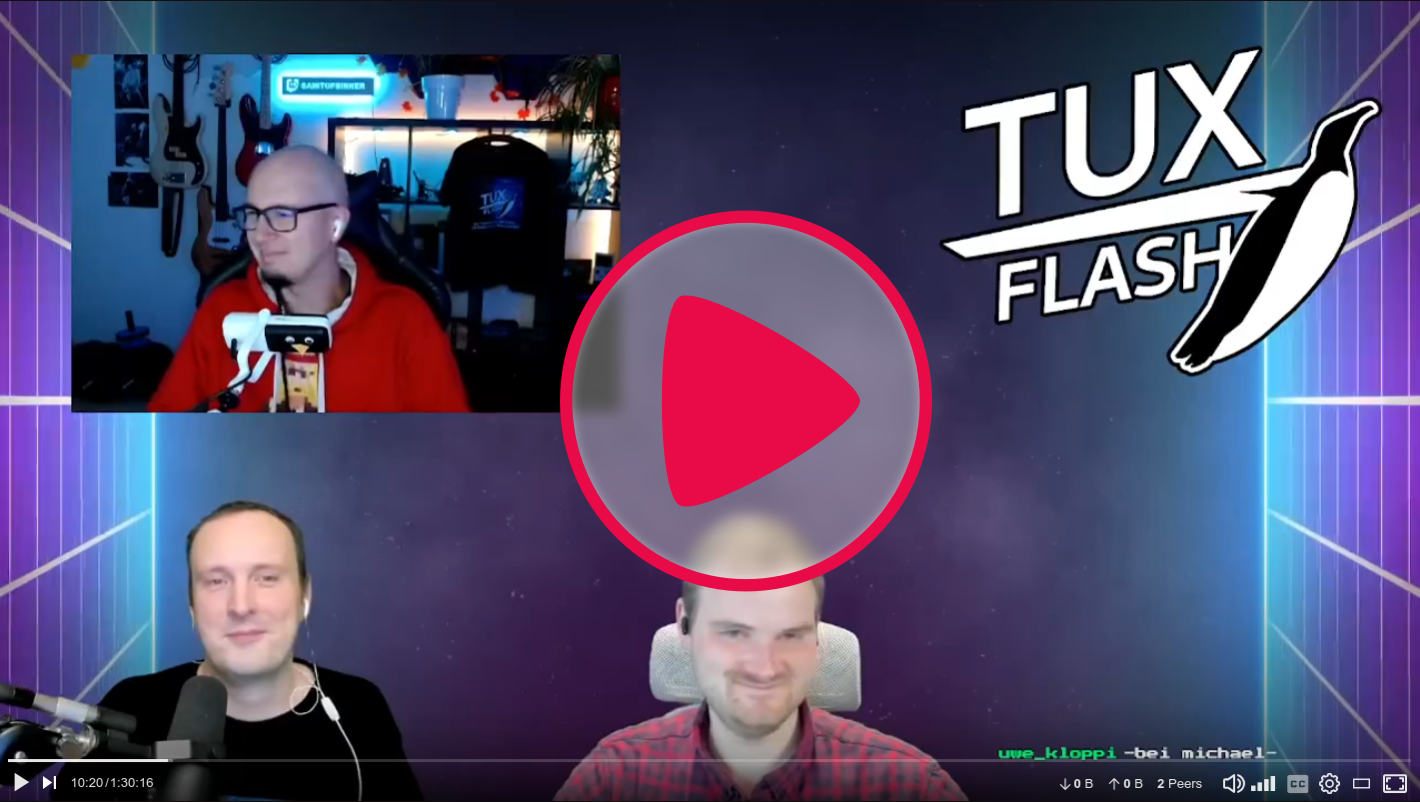Tux Flash 2025-10-02: KieLux, Tux-Tage, Debian 12 zu 13, Mail + Mailman, KI (Link führt zu PeerTube)
